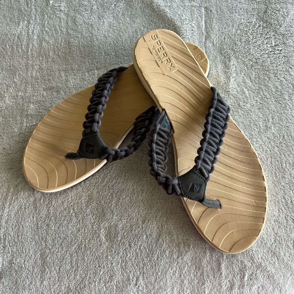 Sperry Top-Sider Thong Flip Flop Braid Navy size 8